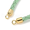 Leather Braided Cord Link Bracelets MAK-K022-01G-03-2