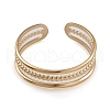 Ion Plating(IP) 304 Stainless Steel Triple Line Open Cuff Rings for Women RJEW-G285-73G-2