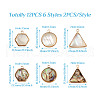 Craftdady 12Pcs 6 Styles Natural Shell Pendant Sets SHEL-CD0001-03-15