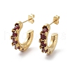 PVD Vacuum Plating 304 Stainless Steel Stud Earrings with Cubic Zirconia EJEW-D095-21G-1