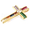 Brass Pave Clear Cubic Zirconia Pendants KK-M101-04G-2