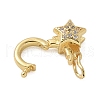 Brass Micro Pave Clear Cubic Zirconia Twister Clasps KK-P293-02C-G-2