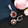 925 Sterling Silver Pave Cubic Zirconia Flat Round Hoop Earrings EJEW-C150-01C-01-3