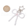 3Pcs 3 Colors Bowknot ABS Plastic Imitation Pearl Beaded Pendants Decoration HJEW-JM02992-3