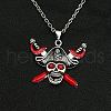 Alloy Pirate Skull Pendant Necklaces for Men TE5380-3