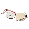 9Pcs 3 Styles Christmas Wood Pendant Decorations Set WOOD-U004-01H-3