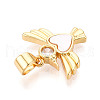 Brass Micro Pave Clear Cubic Zirconia Pendants KK-N268-12G-2
