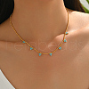 925 Sterling Silver Round Beaded Sky Blue Cubic Zirconia Triangle Tassel Necklaces for Women Summer Gift ZJ0502-6