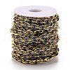 Golden Plated Alloy Enameled Coffee Bean Links Chains LCHA-H004-01G-B-3