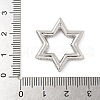 Rack Plating Brass Micro Pave Cubic Zirconia Star Linking Rings KK-A234-004P-4