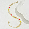 Sweet and Lovely Grass Beaded & Iron Paperclip Chain Anklets for Daily Vacation Gift XC5889-1-4