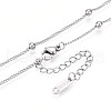 Non-Tarnish 304 Stainless Steel Satellite Chain Necklace for Men Women NJEW-E076-01P-2