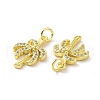 Brass Micro Pave Clear Cubic Zirconia Pendants KK-E068-VF062-3