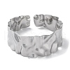Non-Tarnish 304 Stainless Steel Textured Open Cuff Bangle for Women BJEW-Q770-02P-2