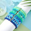 12Pcs 12 Color Polymer Clay Heishi Surfer Stretch Bracelets Set with Plastic Beaded BJEW-JB09547-4