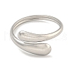 Non-Tarnish 304 Stainless Steel Teardrop Open Cuff Ring for Women RJEW-A043-19P-2