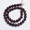 Dyed & Heated Natural Red Tiger Eye Round Bead Strands G-L411-06-8mm-2