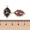 Natural Rhodonite Faceted Leaf Pendants G-I375-04G-04-3