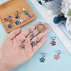 12Pcs 6 Colors Paw Print Alloy Enamel Stethoscope Pendant Decorations HJEW-OC00055-3