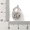 Brass Micro Pave Clear Cubic Zirconia Beads ZIRC-P119-03P-01-3