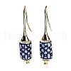 Column Porcelain Dangle Earrings EJEW-G398-08-1