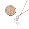 Hollow Moon & Star 304 Stainless Steel Pendant Necklaces NJEW-JN04815-02-3