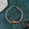 304 Stainless Steel Curb Link  Chain Bracelets for Women Men BJEW-F488-11PG-1