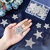 Fingerinspire 24Pcs 6 Style Star Glitter Hotfix Rhinestone DIY-FG0002-76-2