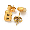 Chunk Letter 304 Stainless Steel Stud Earrings for Women EJEW-G386-01B-G-2