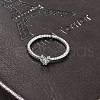 Heart Clear Cubic Zirconia Cuff Rings RJEW-G337-14P-2