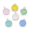 Brass Glass Charms KK-C228-01P-1