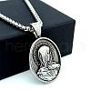 Greek Mythology Stainless Steel Virgin Mary Pendant Necklaces for Men AO8356-4