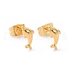 304 Stainless Steel Tiny Dolphin Stud Earrings with 316 Stainless Steel Pins for Women EJEW-J043-19G-1