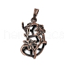Flower Brass Pendant Cabochon Settings KK-S521-05RC-1