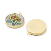 Alloy Pave Shell Flat Round Pendants FIND-C073-01G-04-2