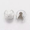 Brass Crimp Beads Covers X-KK-G017-S-NF-2