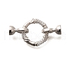 925 Sterling Silver Micro Pave Clear Cubic Zirconia Fold Over Clasps STER-B006-06P-1