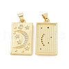 Rack Plating Brass Micro Pave Clear Cubic Zirconia Pendants KK-D086-01G-1