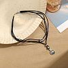 Flat Round Alloy Pendant Necklaces FS-WG7C682-03-1