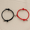 Alloy Heart-shaped Magnetic Braided Rope Bracelets for Couple Girlfriends WG59636-09-1