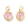 Brass Micro Pave Cubic Zirconia Pendants KK-P271-02G-A-1