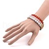3Pcs 3 Style Natural Mixed Gemstone & Wood Round Beaded Stretch Bracelets Set for Woman BJEW-JB09081-7
