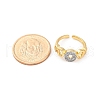 Brass Micro Pave Clear Cubic Zirconia Cuff Finger Rings for Women RJEW-C116-08G-5