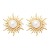 304 Stainless Steel Plastic Imitation Pearl Stud Earrings EJEW-Z110-01G-02-4