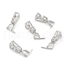 Anti-Tarnish Rhodium Plated 925 Sterling Silver Ice Pick Pinch Bails STER-Z001-117P-1