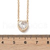 Brass Pave Clear Cubic Zirconia Pendant Necklaces for Women NJEW-Z079-02G-03-5