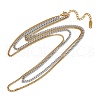 304 Stainless Steel Double Layered Twisted Chain Necklaces for Women NJEW-K288-03GP-3