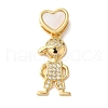 Rack Plating Brass Micro Pave Cubic Zirconia Pendants KK-L220-018G-01-1