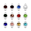 Zinc Alloy Rhinestone Links Connectors ALRI-WH0002-16P-RS-1