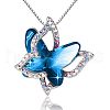 Butterfly Brass Pave Glass Birth Stone Pendant Necklaces FS-WG3BB0A-06-2